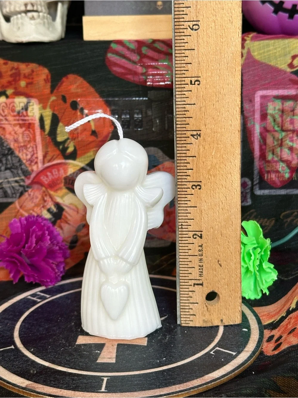 Handmade White Angel Candle – Heart Holding Angel